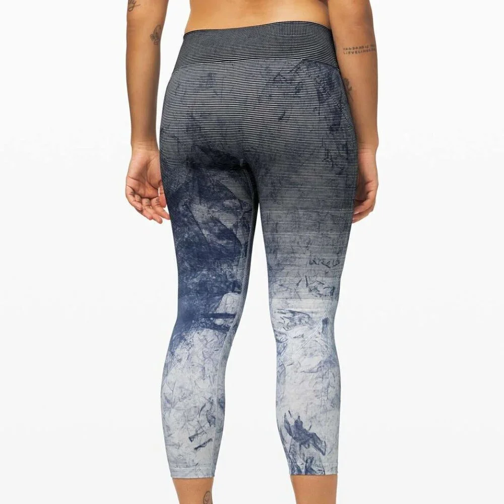 Lululemon Ebb to Train Bra Tight Leggings SET Wash White Black Luna 3035